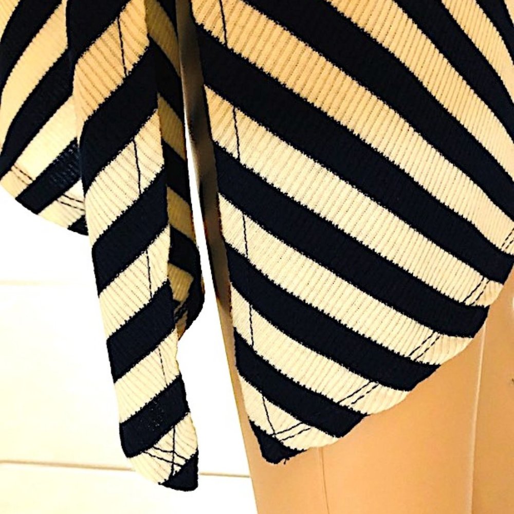 Soft Surroundings Black & White Striped Midi Dress - Picture 3 of 8